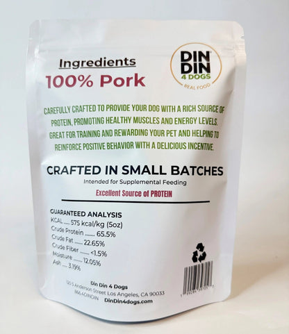 100% Pork Dog Treats, 5 Ounce Bag, Single Ingredient, High Protein - Get it from Bo
