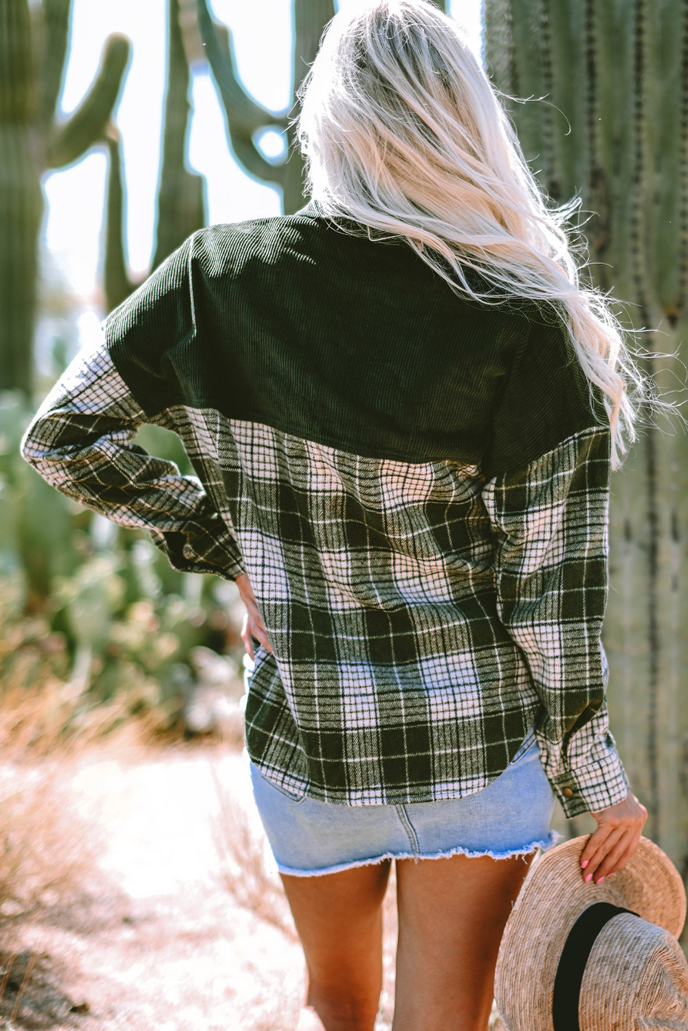 Emma Snap Colorblock Plaid Shacket