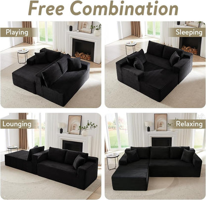 104 Inch L Shape Modular Sectional Couch with Chaise ShipItFurniture