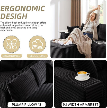 104 Inch L Shape Modular Sectional Couch with Chaise ShipItFurniture