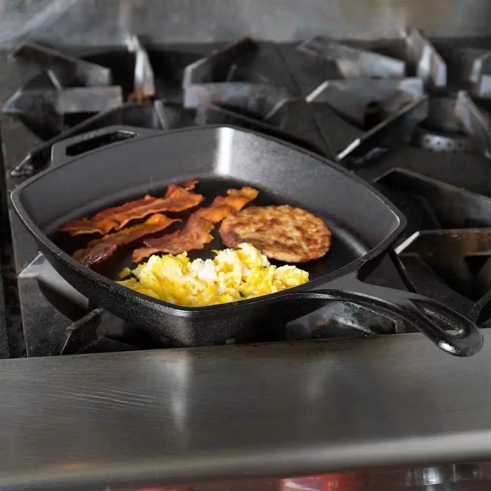 10.5-inch Square Cast Iron Skillet Frying Pan - Made in USA - Get it from Bo