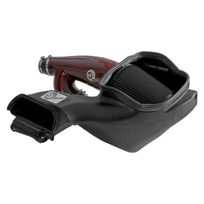 aFe 17-24 Ford F-150 Track Series Red Kevlar Carbon Fiber C/A Intake System w/Black Pro 5R Filter NP Motorsports