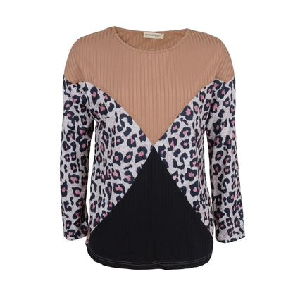 Color Block Ribbed Knit Sweater