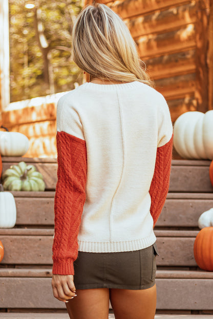 Evelyn Patched Drop Shoulder Sweater