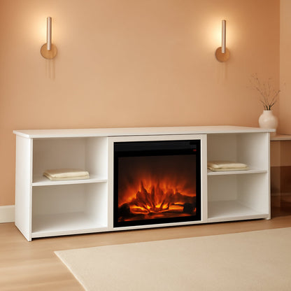 Modern 70 Inch TV Stand With Electric Fireplace
