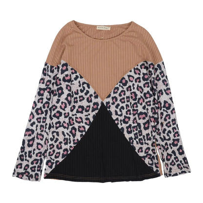 Color Block Ribbed Knit Sweater