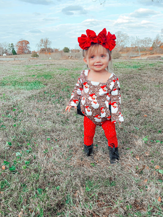 Leopard Santa ruffle romper - Get it from Bo