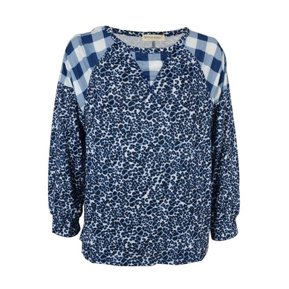 Two Tone Mixed Print Sweater