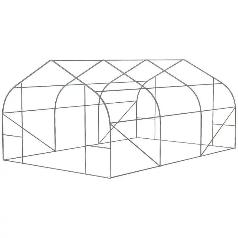 11.5 ft x 9.8 ft. Greenhouse with Green PE Cover and Heavy Duty Steel Frame - Get it from Bo