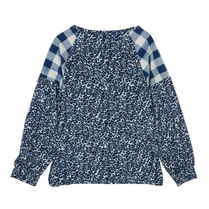 Two Tone Mixed Print Sweater