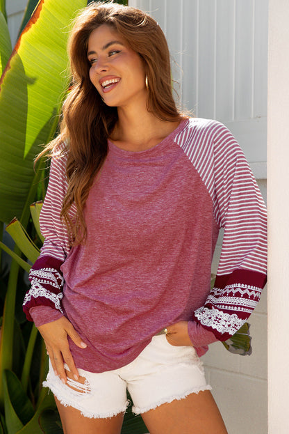 Kelsey Striped Raglan Long Sleeve Loose Top