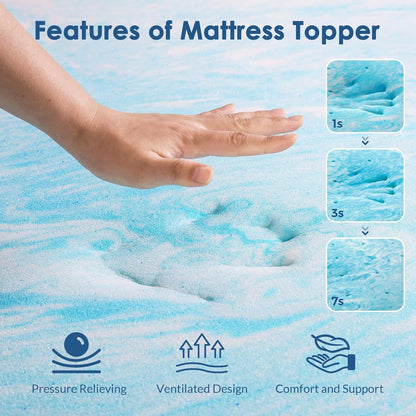 Cooling Gel Memory Foam Mattress Topper for Comfort