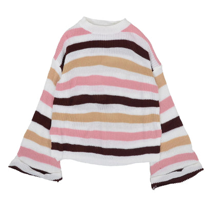 Striped Bell Sleeve Light Sweater