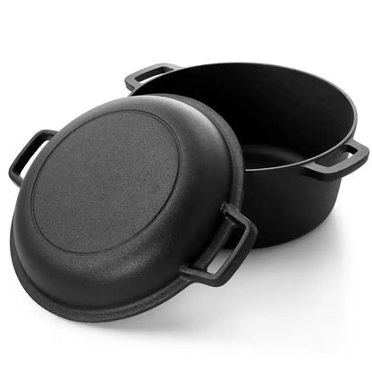 12-Piece Cast Iron Cookware set with Dutch Oven Frying Pan Skillet and Pizza Pan - Get it from Bo
