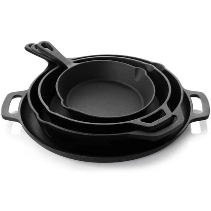 12-Piece Cast Iron Cookware set with Dutch Oven Frying Pan Skillet and Pizza Pan - Get it from Bo