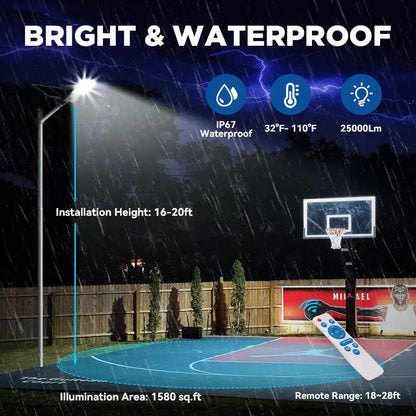1200W Solar Street Light with Pole - 30,000 Lumens - Get it from Bo