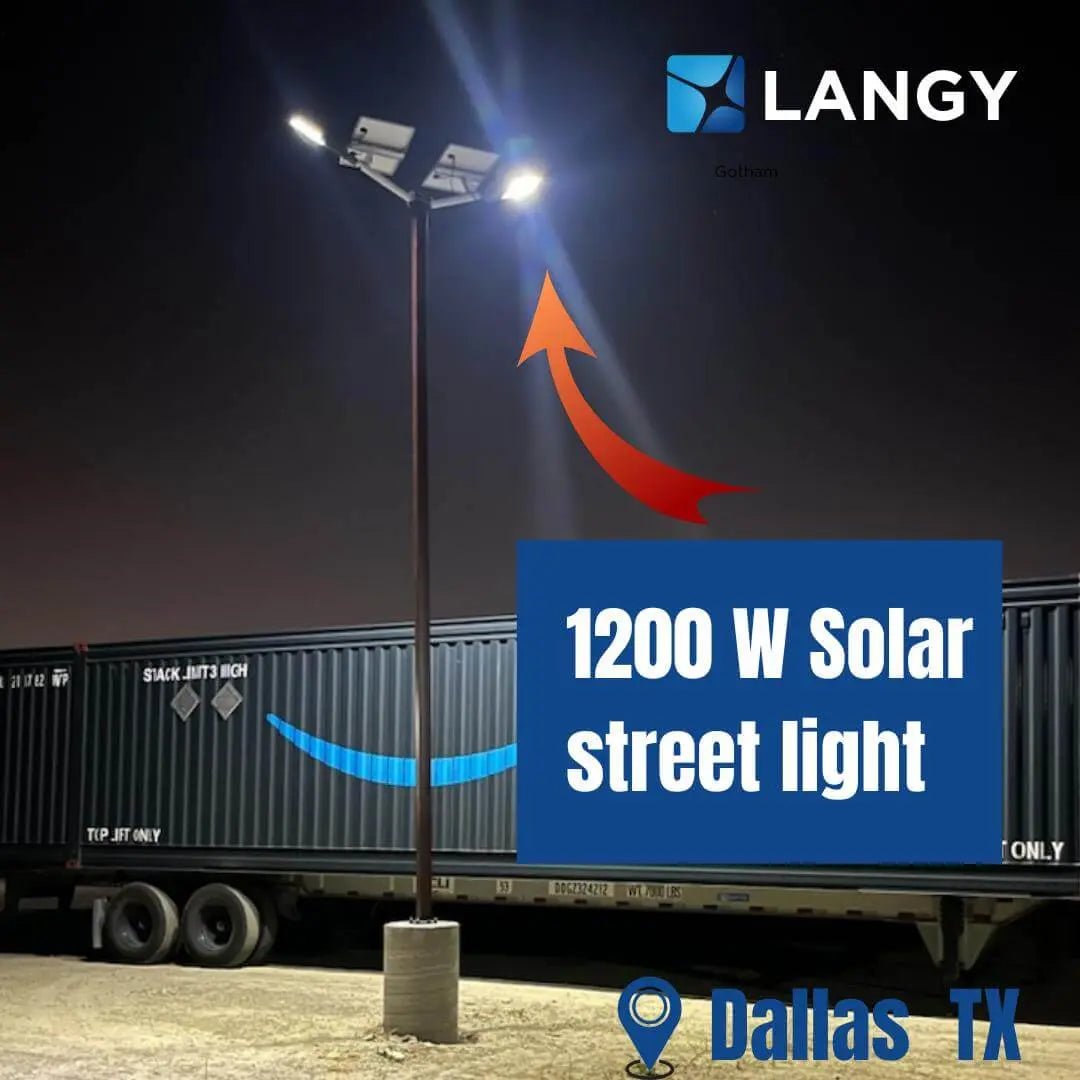 1200W Solar Street Light with Pole - 30,000 Lumens - Get it from Bo