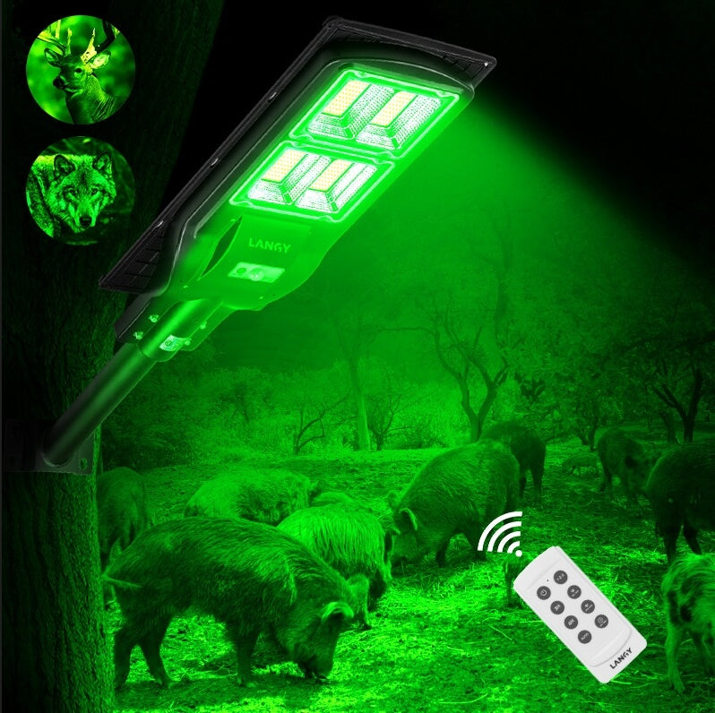 Solar Green Light for Hunting Hogs Deer,Fish light -15,000lumens Langy Solar Lights