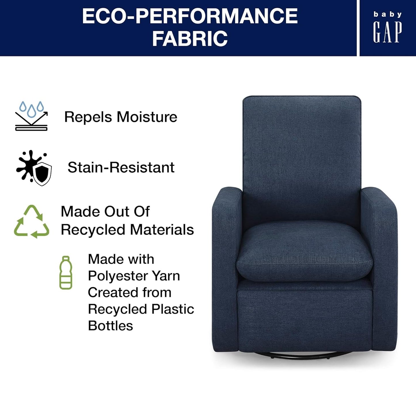 Babygap Cloud Recliner Sailor Livesmart Evolve Fabric ShipItFurniture