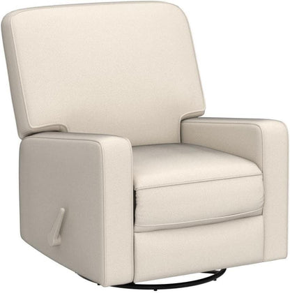 Beige Fabric Swivel Rocker Recliner Armchair DeepSeat ShipItFurniture