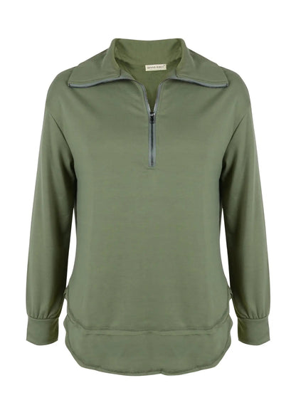 Zip Up Funnel Neck Sweater Anna-Kaci Wholesale