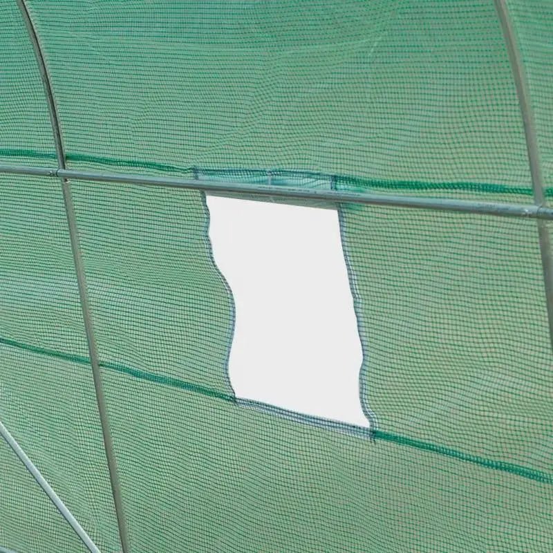 14.5 ft x 6.3 ft Outdoor Greenhouse with Green PE Cover and Sturdy Steel Frame - Get it from Bo