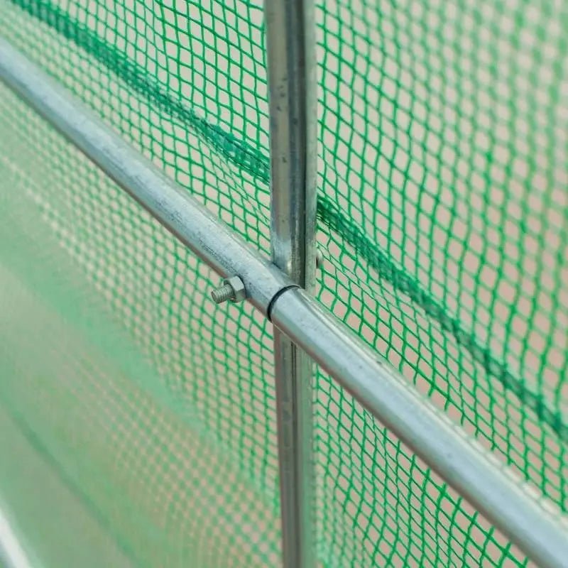 14.5 ft x 6.3 ft Outdoor Greenhouse with Green PE Cover and Sturdy Steel Frame - Get it from Bo