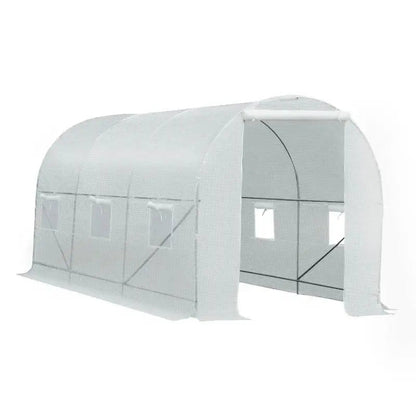 14.7 Ft x 6.5 Ft Outdoor Greenhouse w/ Heavy Duty Steel Frame and White PE Cover - Get it from Bo