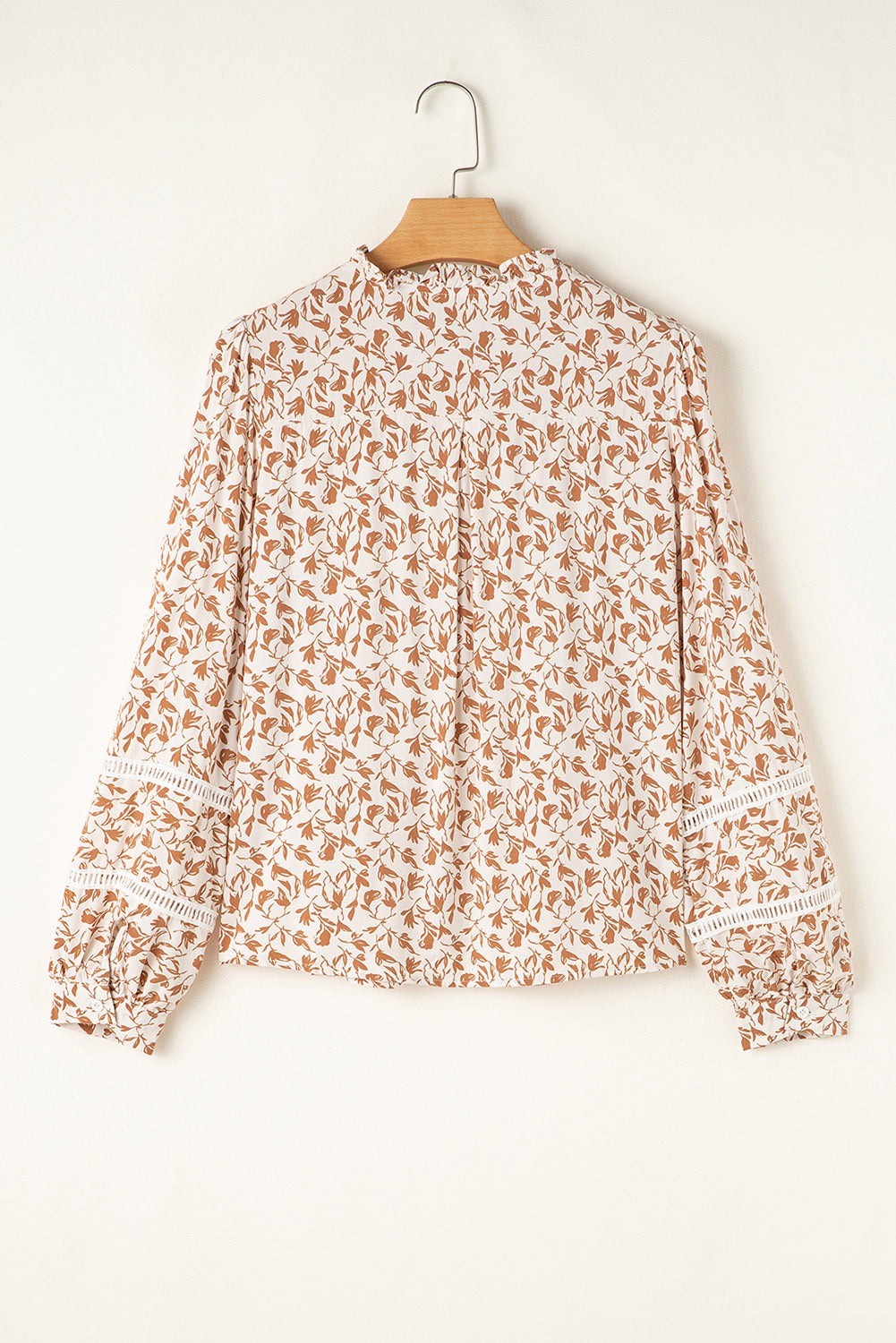 Melanie Lace Floral Puff Sleeve Top Threaded Pear