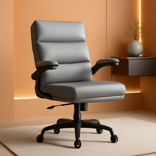 Gray Ergonomic Office Chair With Adjustable Height