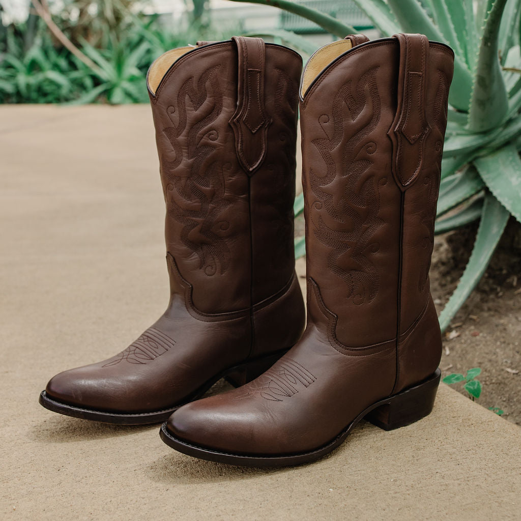 Cowboy Dress Boots | Mens Classic Round-Toe Boots (H7001-Brown) Soto Boots