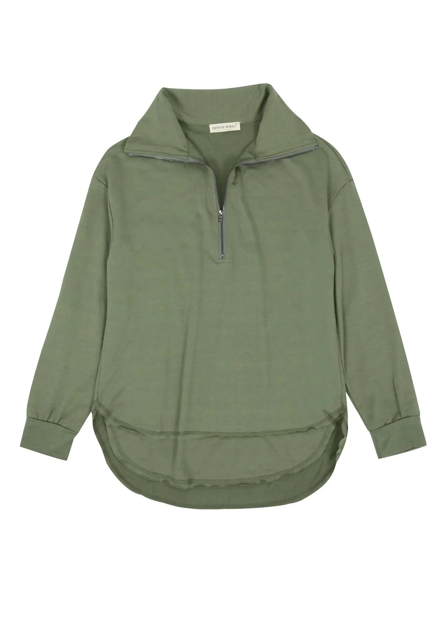 Zip Up Funnel Neck Sweater Anna-Kaci Wholesale