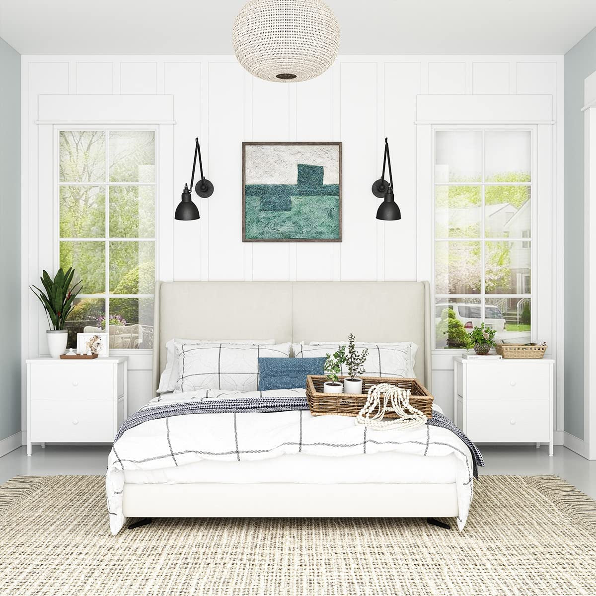 White Nightstands with 2 Drawers ShipItFurniture
