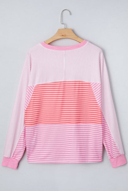 Alondra Exposed Seam Casual Long Sleeve Top