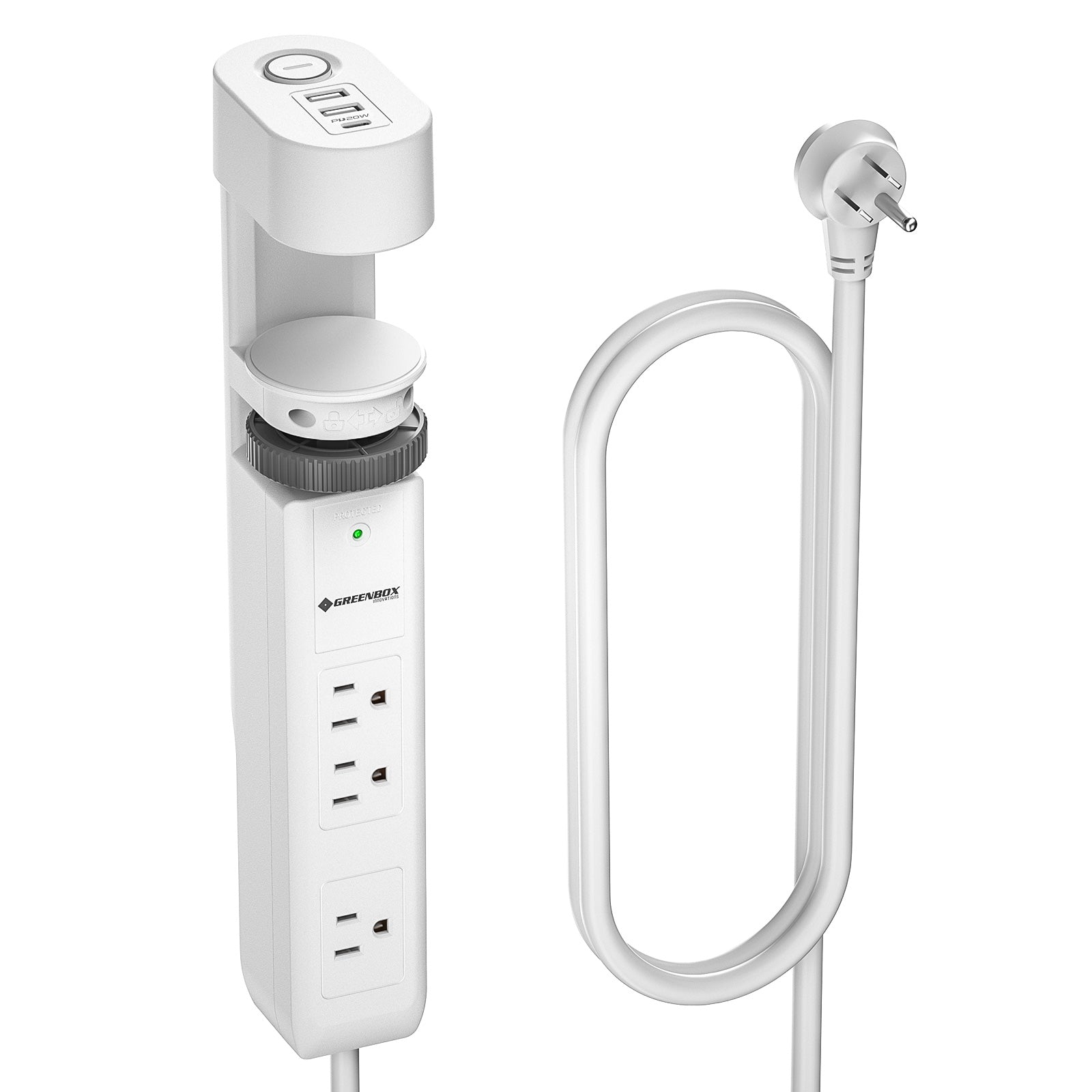 CRST Desk Clamp Surge Protector Power Strip with USB-C Port 6FT Extension Cord Flat Plug 1020J Protection Fits Tables Up to 2 Inches 36 Months Warranty - Get it from Bo