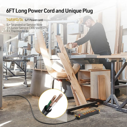 CRST Mountable 6-Outlets Individual Switches Metal Power Strip Surge Protector with Cord Holder 6FT Flat Plug Power Cord  1020J Protection 36 Months Warranty Rocket Socket Technology