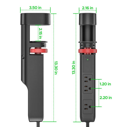 CRST Desk Clamp Surge Protector Power Strip with USB-C Port 6FT Extension Cord Flat Plug 1020J Protection Fits Tables Up to 2 Inches 36 Months Warranty - Get it from Bo