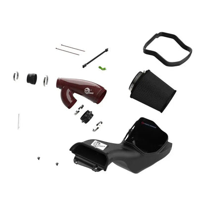 aFe 17-24 Ford F-150 Track Series Red Kevlar Carbon Fiber C/A Intake System w/Black Pro 5R Filter NP Motorsports