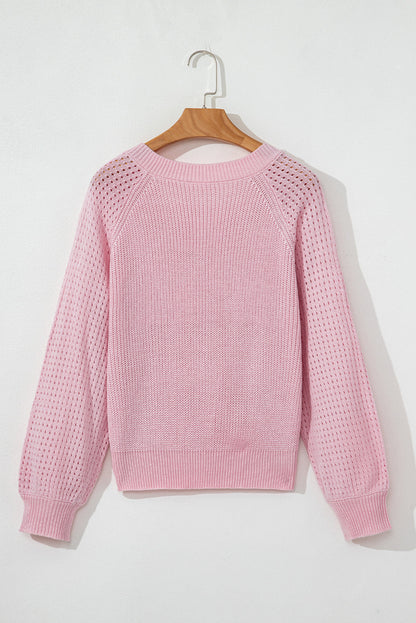 Evelyn Eyelets Raglan Sleeve Sweater