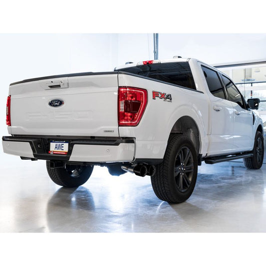 AWE 0FG 21+ Ford F150 Dual Side Exit Cat-Back Exhaust - 4.5in Diamond Black Tips NP Motorsports