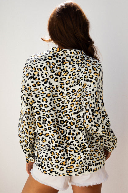 Laurel Leopard V Neck Blouse