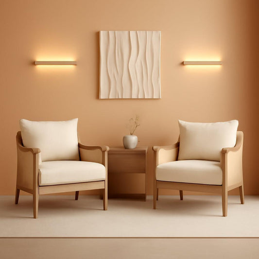 Cream Braided Accent Chairs Set Of 2 For Living Room ShipItFurniture