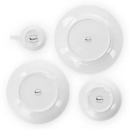18-Piece White Porcelain Dinnerware Set with Plates Bowls Mugs - Service for 4 - Get it from Bo