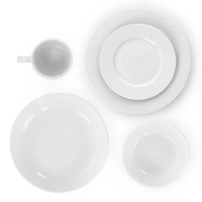 18-Piece White Porcelain Dinnerware Set with Plates Bowls Mugs - Service for 4 - Get it from Bo