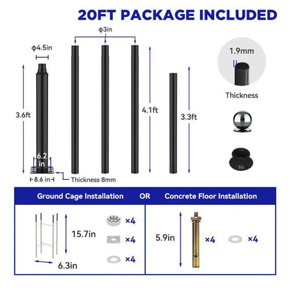 1800W Solar Street Light with 20ft /16ft Pole - Get it from Bo