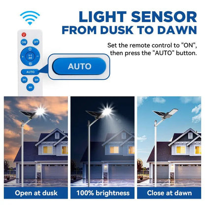 1800W Solar Street Light with 20ft /16ft Pole - Get it from Bo