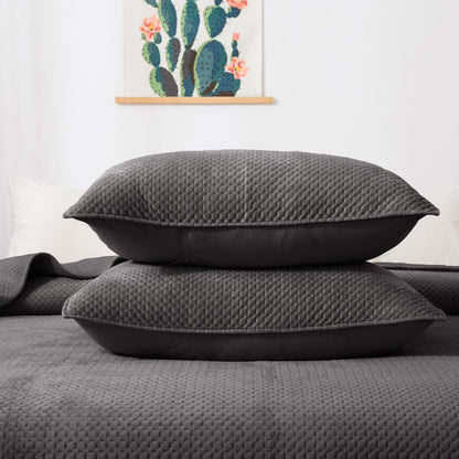 Kasentex All Season Cozy Velvet Quilt Set with Shams, Queen, King, Room Decor, Graduation Gifts Kasentex