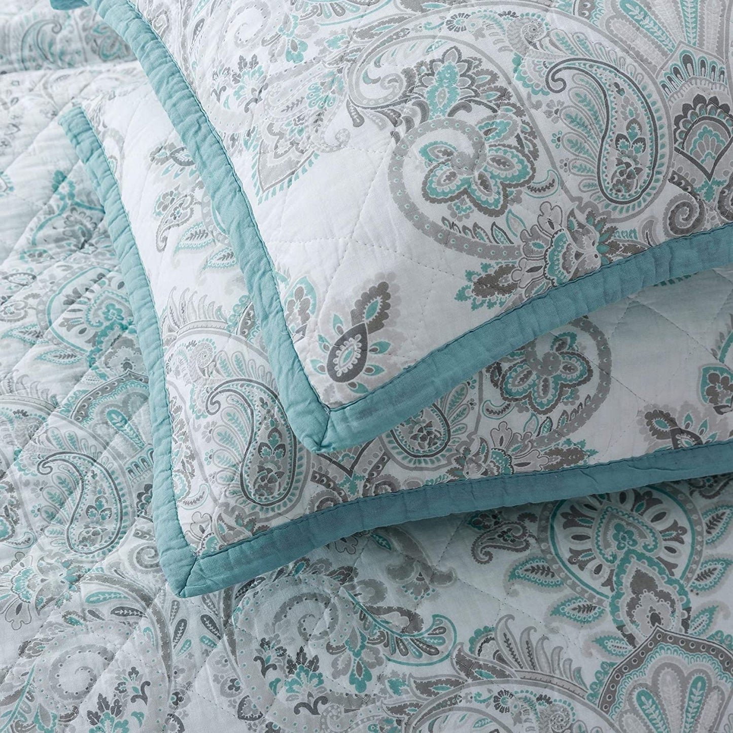 Kasentex 100% Cotton Summer Ultra Soft Floral Design 3 Piece Reversible Bedding Set, Room Decor, Graduation Gifts