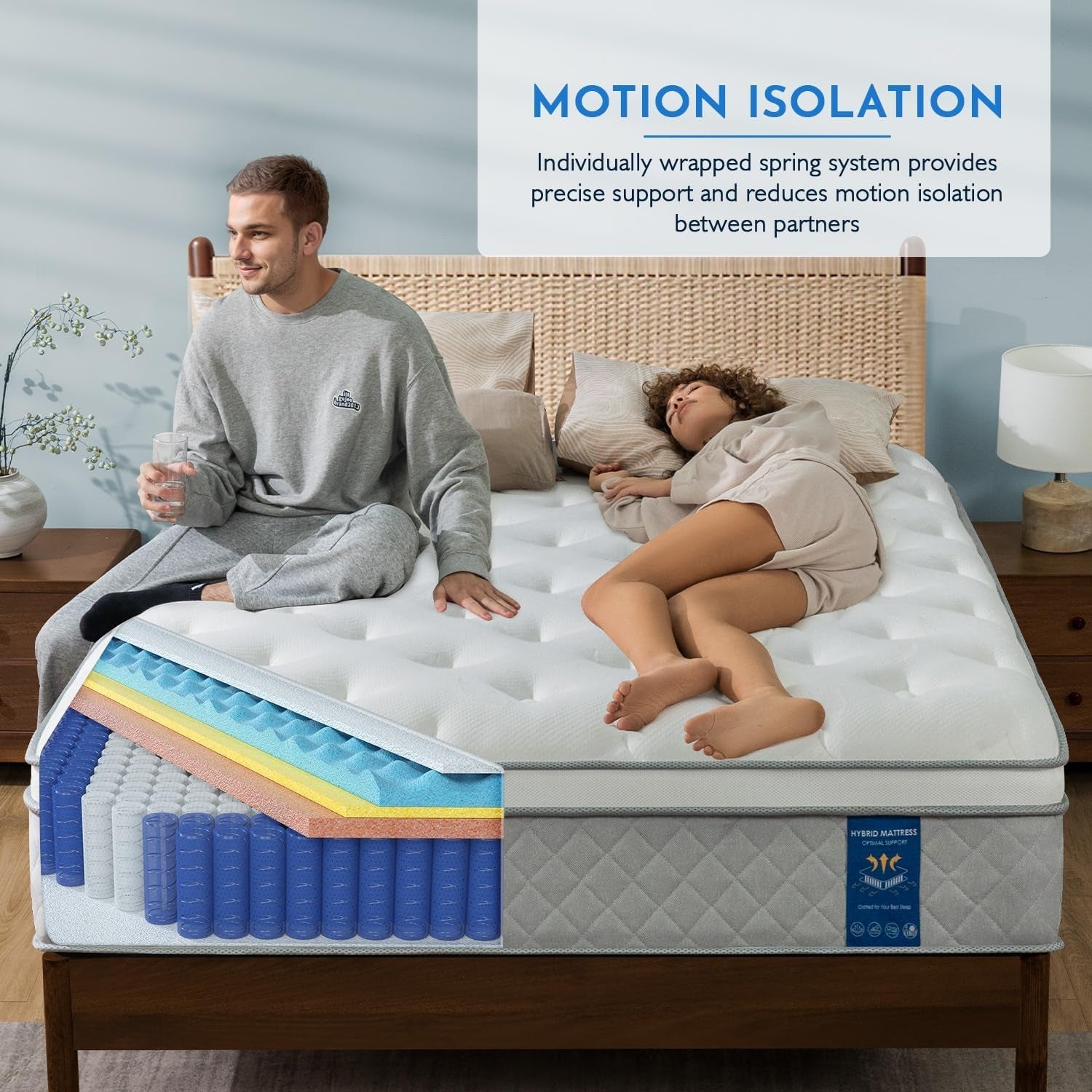 Queen 12 Inch Hybrid Mattress with Memory Foam Comfort ShipItFurniture