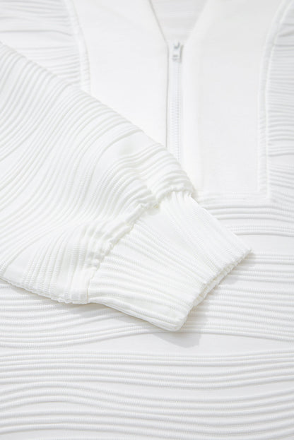 Nyomi Color Textured Zip Pullover